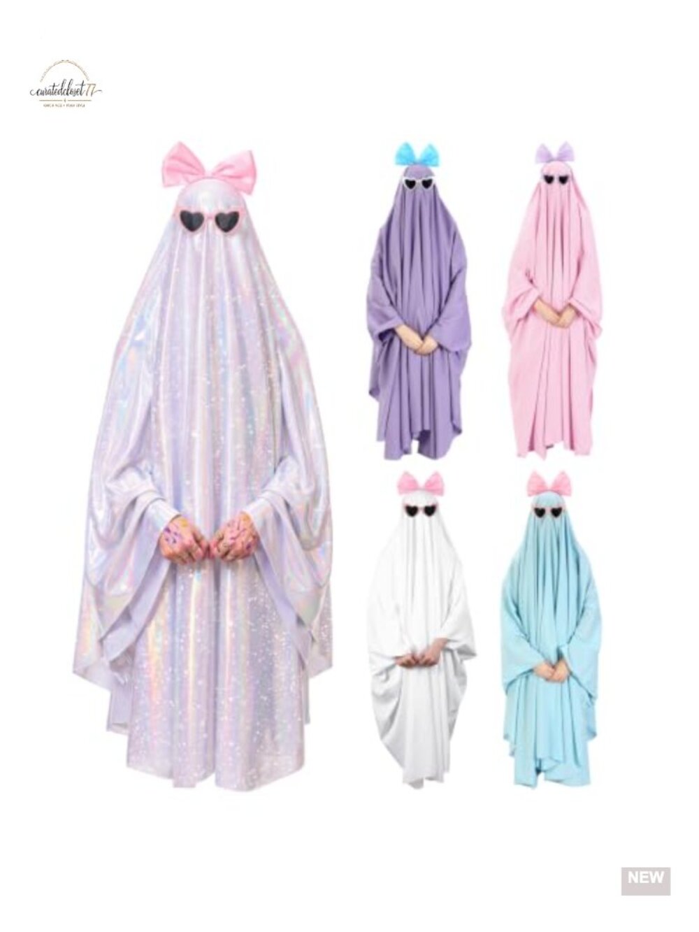 Adult Sheet Ghost Halloween Costume Cosplay Set with Sunglasses & Headband